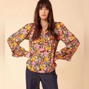 Hale Bob floral crêpe top